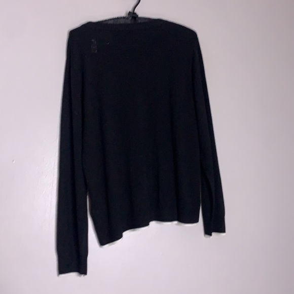 Rachel Zoe Good Vibes script embroidered pullover sweater large women’s s black - Picture 5 of 7